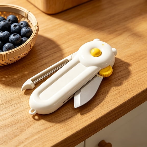 Multifunction Fruit Peeler Knife, 2 In 1 Folding Paring Knife with Magnetic Storage Portable Peeling Tool, Sharp Kitchen Prep Gadget for Fruits Vegetables Camping Home Cooking