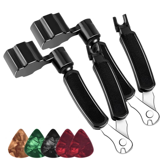 Multifunction Guitar Peg Winder With Built In Bridge Pin Puller And 5 Frees Picks Compacts Guitar String Changer Tool