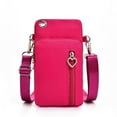 thumbnail image 1 of Multifunction Handbag Women Shoulder Bag Mobile Phone Bag Coin Storage Crossbody Bags ROSE RED, 1 of 8