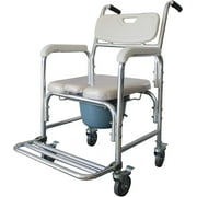 Multifunction Heavy Duty Memory Foam Cushion Commode Chair Adult Bathroom Toilet Seat White & Beige Cushion