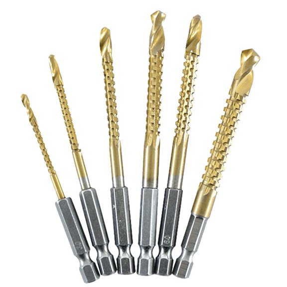 Multifunction Hss Drill Bits Hex Shank Metal Auger Punch Tools 6Mm