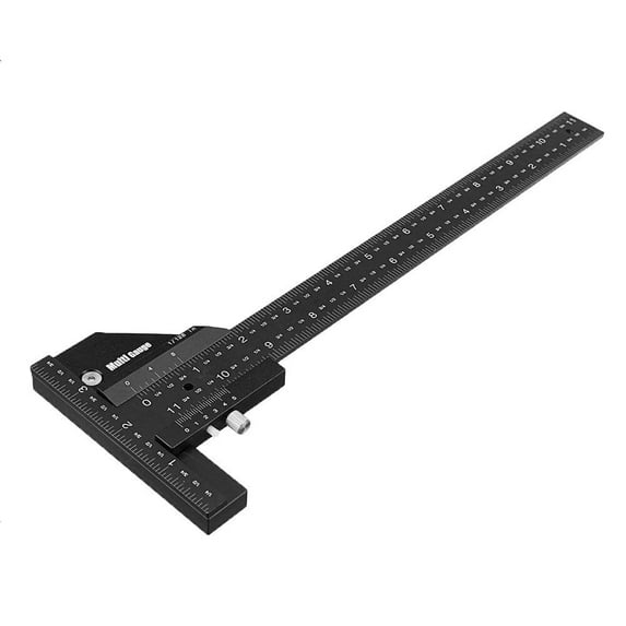Multifunction Inch and MM Woodworking Scriber Gauge Aluminum Measuring Marking Framing Ruler Tool for Carpentry