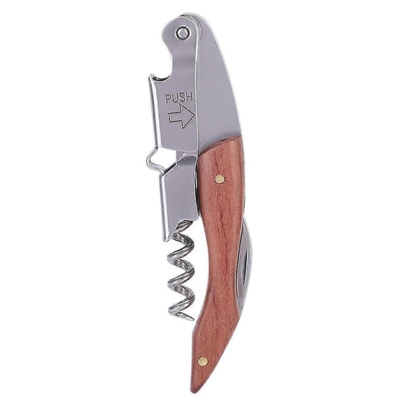 Multifunction Kitchen Beer Bottle Opener Red Wine Corkscrew Bottle Opener with Knife Wood Handle