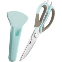 Multifunction Kitchen Food Scissors, Detachable Household Shears with Magnetic Holder, Stainless Steel Sharp Kitchen Shears for Meat/Vegetables/Fruit/BBQ (Black-red)