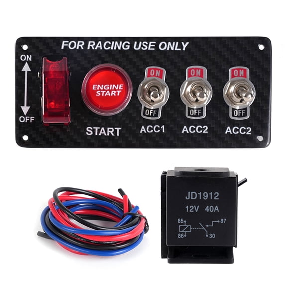 Multifunction LED Toggle Switchs Ignitions Starter, Panel with Push Button for Truck, Boat Customization