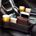 thumbnail image 1 of Multifunction Leather Storage Box for Car Seat Side Gap, 1 of 8