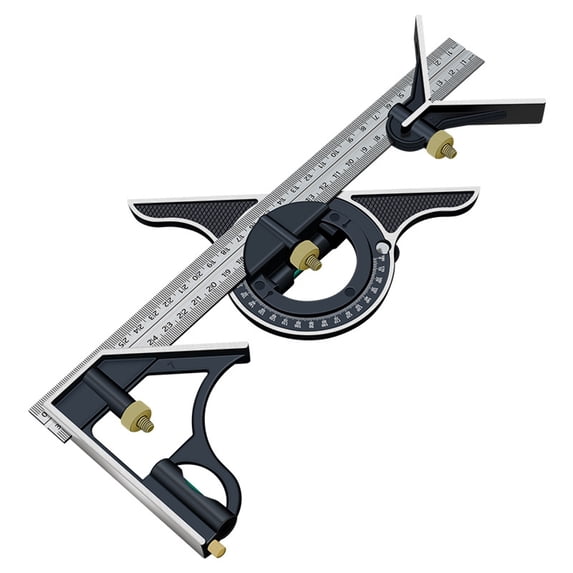Multifunction Measuring Tools Stainless Square Ruler 180 90 45° Angles Ruler Adjustable Sliding Combination Square Ruler