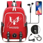 Multifunction Messi_10 Backpack Large School Book Bag Youth Teens Lightweight Hiking Knapsack,Waterproof Laptop Bag
