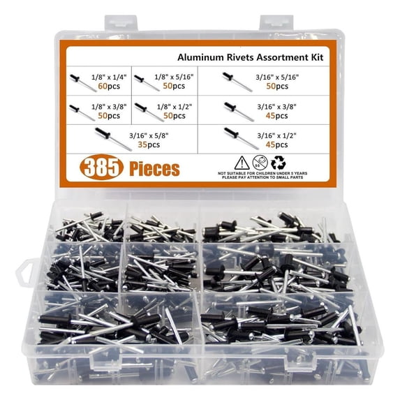 Multifunction Metal Rivets Set with Pin Comprehensive Rivets Collection with Storage Box Suitable for Machinery & Applia