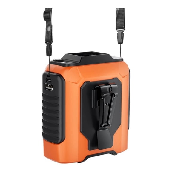 Multifunction Outdoor Waist Fan With LED Light Emergency Phone Power Charging 7200/3600mAh Battery Powerful