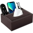 thumbnail image 1 of Multifunction PU Leather Tissue Box Holder/Cover Rectangular Upgrade Large Size Stationery Napkin Remote Control Storage Box,Facial Tissue Dispenser Organizer Caddy Home Office Supplies (Retro), 1 of 9