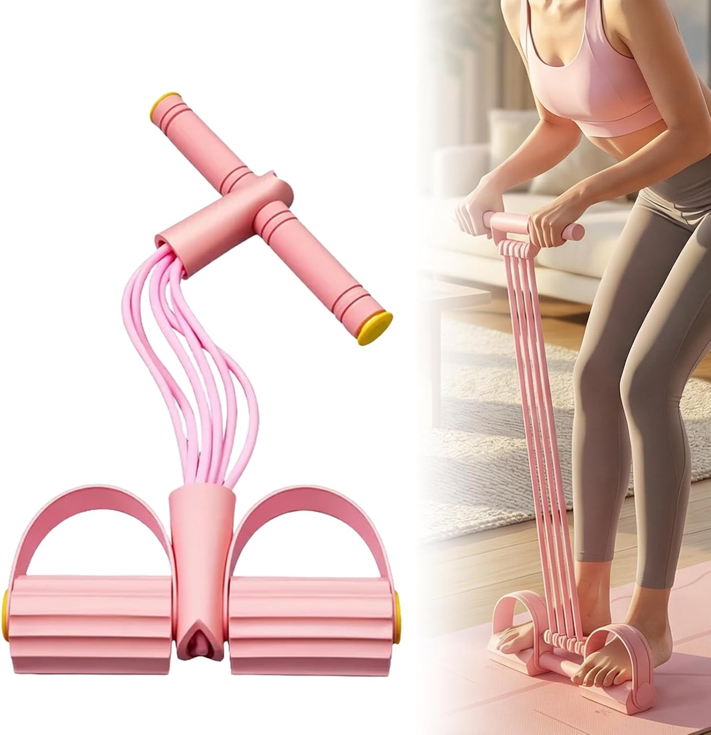 Multifunction Pedal Resistance Band, 8-Tube Adjustable Elastic Band with Handles – Full Body Workout for Legs, Arms, Waist & Abdomen