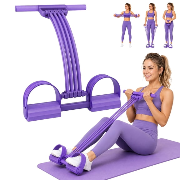 Multifunction Pedal Resistance Band, 8 Tube Elastic Yoga with Handle, for Foot Pull, Back Stretch, Chest Workout