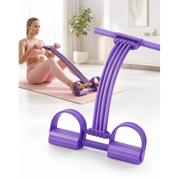 Multifunction Pedal Resistance Band Trainer, 8 Tubes, Detachable Adjustable Foot Pedal – Portable Home Gym Full Body Workout for Arms, Legs, Abs, Glutes