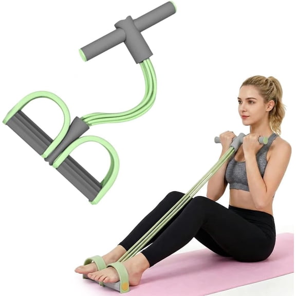Multifunction Pedal Resistance Band with Handles, 6-Tube Foot Exercise Bands for Abs, Arms, Legs and Full Body Workout