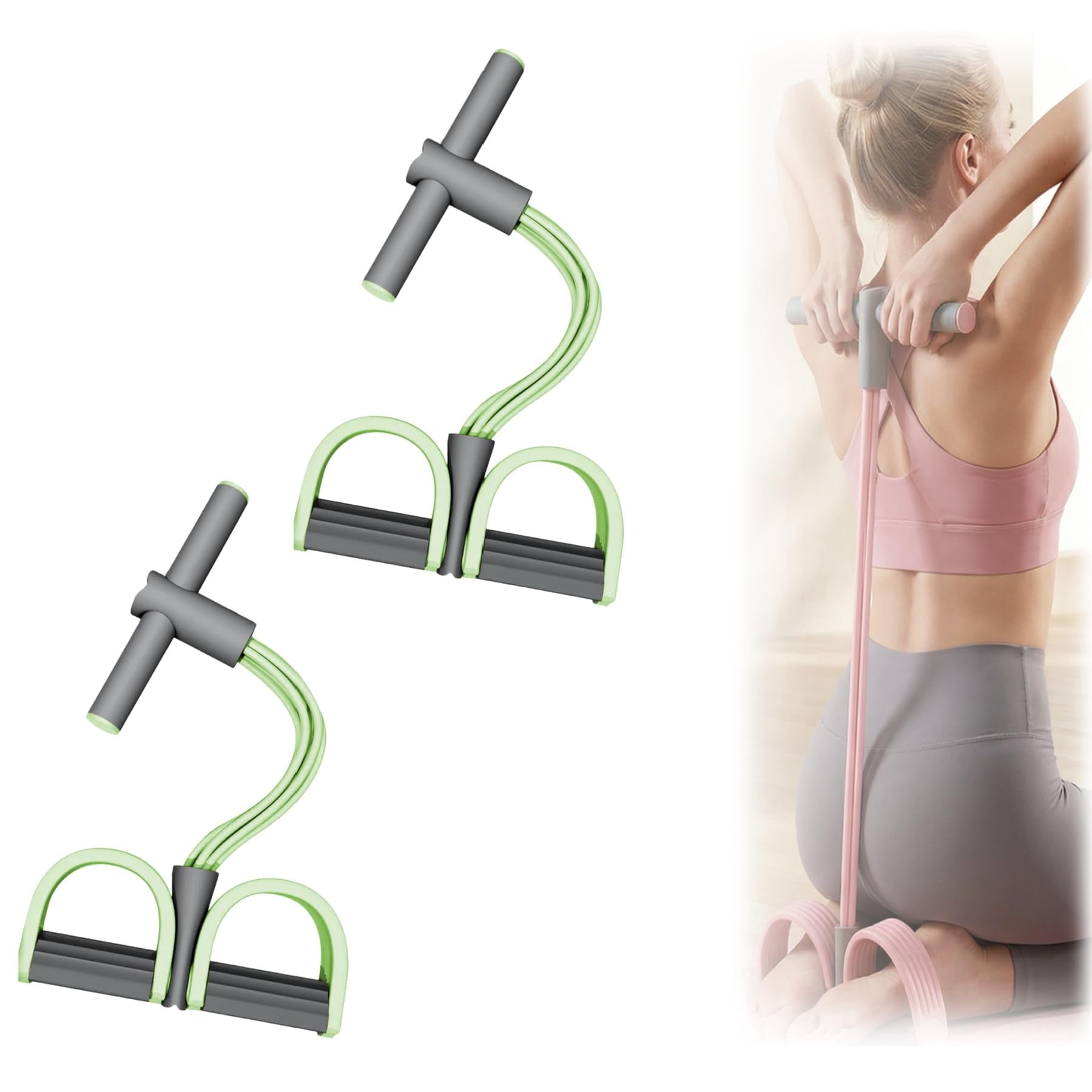 Multifunction Pedal Resistance Bands with Handles – Elastic Yoga Exercise Bands for Full-Body Workout, Non-Slip Foot Pedal Fitness Band for Home Gym & Travel