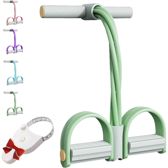 Multifunction Pedal Resistance Bands with Handles, Upgrade 4/6/8 Tube Natural Rubber Foot Tension Rope, Adjustable Full Body Exercise Bands for Home Workout Yoga Abdominal Leg Arm Training