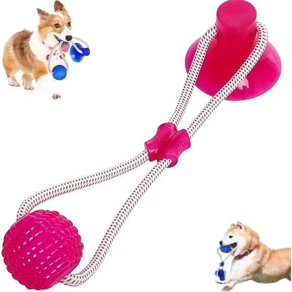 Multifunction Pet Molar Bite Toy, 2025 Upgraded Interactive Dog Toys Tug of War with Suction Cup, Interactive Dog Ball Puppy Teething Chew Toys, Bite Resistant, Teeth Cleaning
