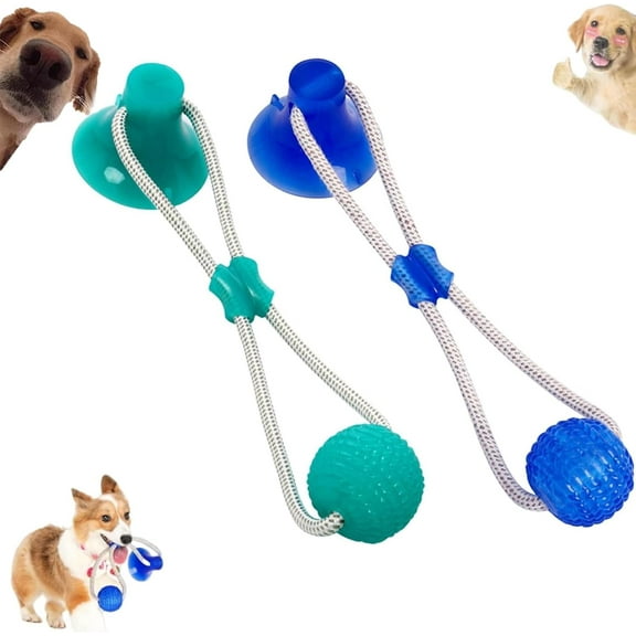 Multifunction Pet Molar Bite Toy, Interactive Dog Toys Tug of War with Suction Cup, Teeth Cleaning Chewing Interactive Puppy Pull Toy for Aggressive Chewers Dog
