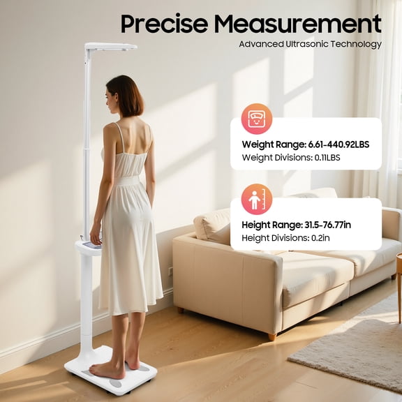 Multifunction Physician Medical Body Weight Scale Ultrasonic Height Body Fat Analyzer LCD Display