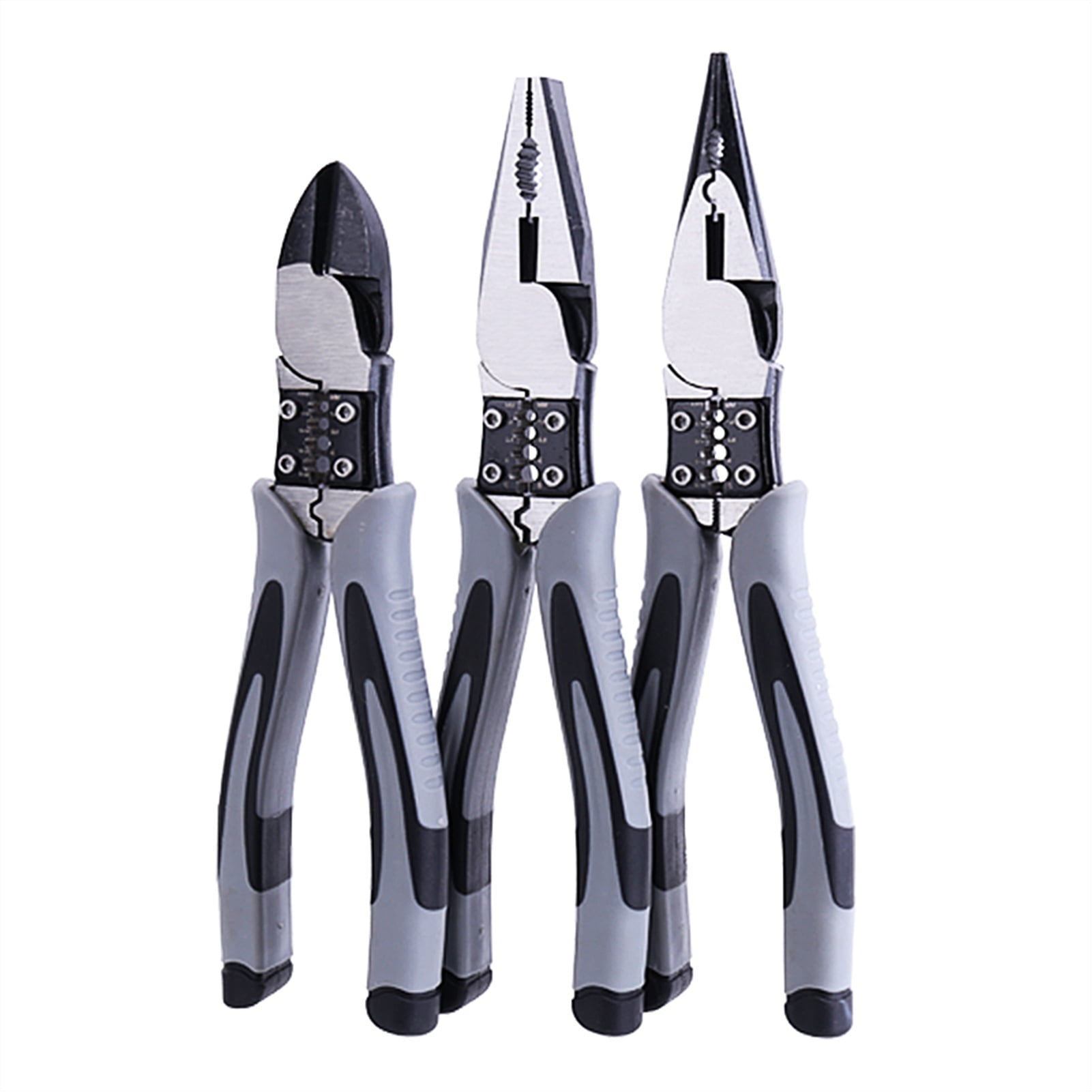 Multifunction Pliers Set Crimping Stripping Pliers Industrial Grade Wire Cutters/Long Nose/Diagonal Nose Pliers High Hardness ,Durability That Lasts