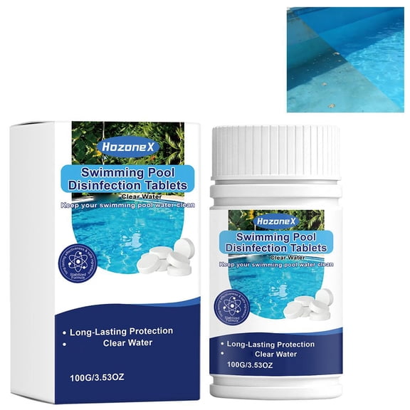 Multifunction Pool Cleaning Tablets - 100g Pool Cleaning Tablets - Effective in Removing Pool Scale and Stains - Maintains Water Quality Balance for Hot Tub Spa Inflatable Pools