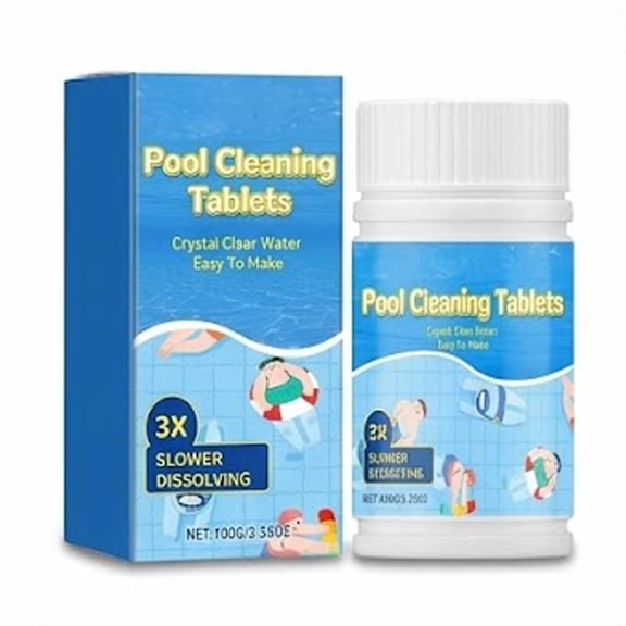 Multifunction Pool Cleaning Tablets for Crystal Clear Water, Clears Cloudy or Hazy Pool Water, Fast-Acting Slow Dissolve Formula for Above/In-Ground Pools