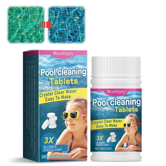 Multifunction Pool Cleaning Tablets, Pool Water Treatment for Crystal Clear Water, Fast-Acting Slow Dissolve Formula, Clears Cloudy & Hazy Water for Hot Tub, Ground and In-Ground Swimming Pools