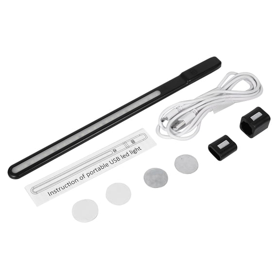 Multifunction Portable USB Power Reading Work LED Bar Eye Care Desk Lamp Strip Book Light Black