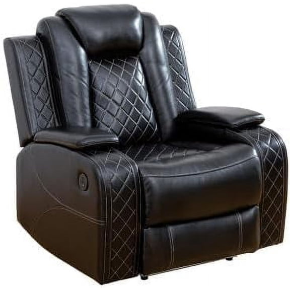 Multifunction Power Air Leather Recliner Sofa Set with LED Lights, Living Room Furniture, Reclining Sofa, loveseat, Chair with USB Port/Storage Chair