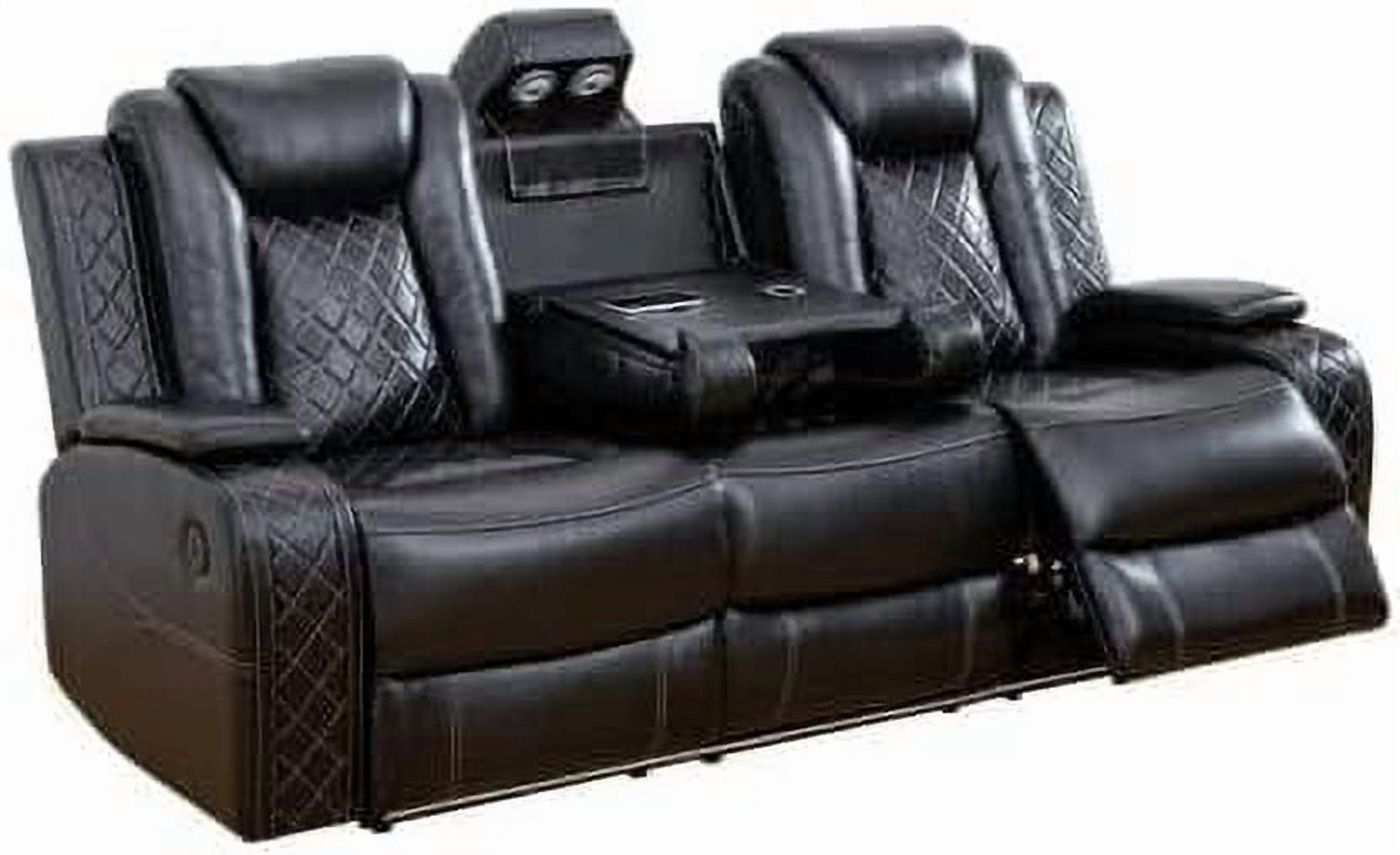 Multifunction Power Air Leather Recliner Sofa with LED Lights, Living Room Furniture, Reclining Sofa, loveseat, Chair with USB Port/Storage