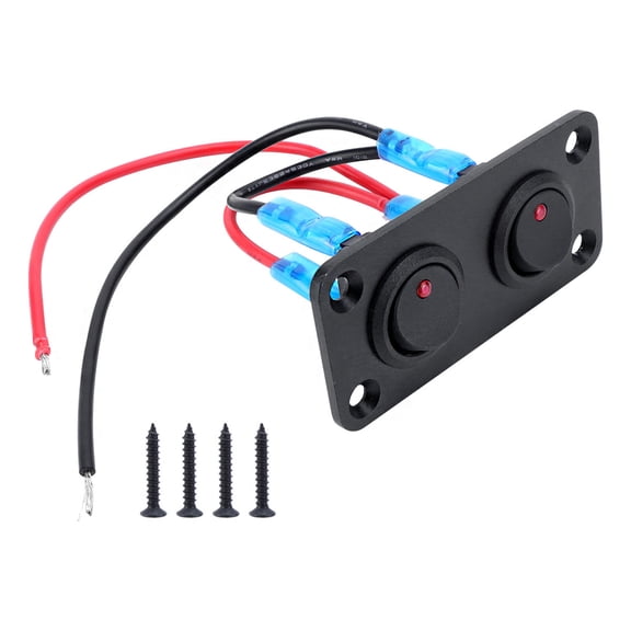 Multifunction Red LED Toggle Switches Panel Suitable for Car Marine Boat Vehicle Interiors with 20A 12V ON OFF Control