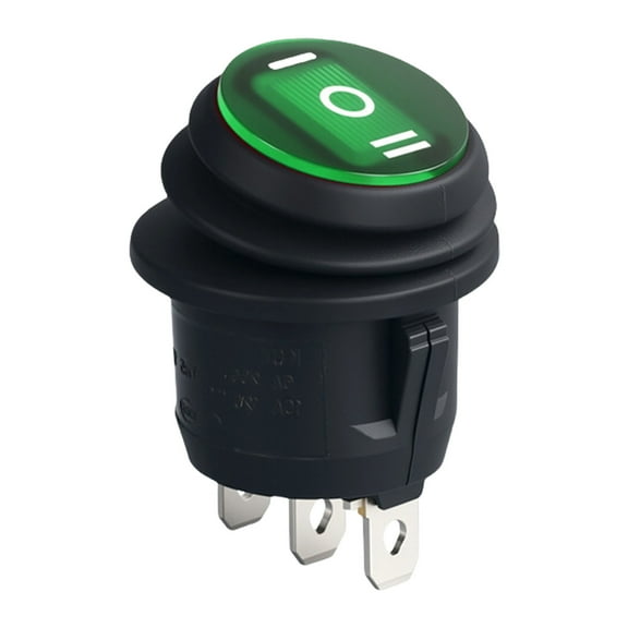 Multifunction Round Rockers Switches 3 Pin 3 Position without Light Plastic Switches for Kitchen Appliances & Outdoor Equipment