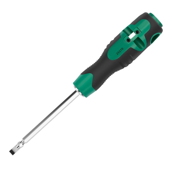 Multifunction Screwdriver With Cable Cutting Edges And Thread Spooling Design For Repair Task
