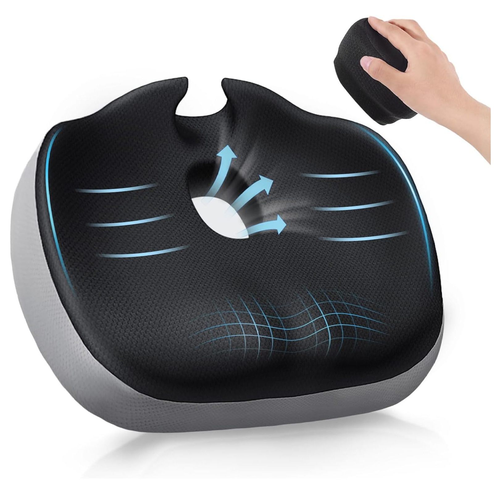 Multifunction Seat Cushion with Removable Insert for Long Sitting