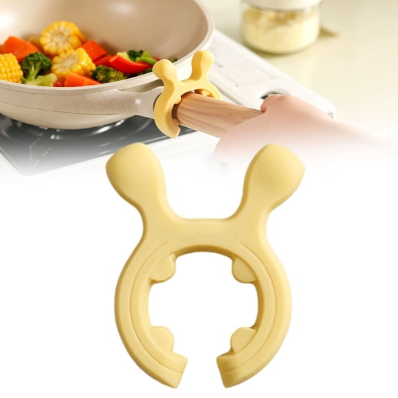 Multifunction Silicone Pot Handle Spatula Rack, 2026 New Non-Slip Spoon Holder Anti-Scald Steam Vent Universal Spoon Rest Clamp for Pots Pans, Stove Organizer Kitchen Cookware Accessories (Yellow)