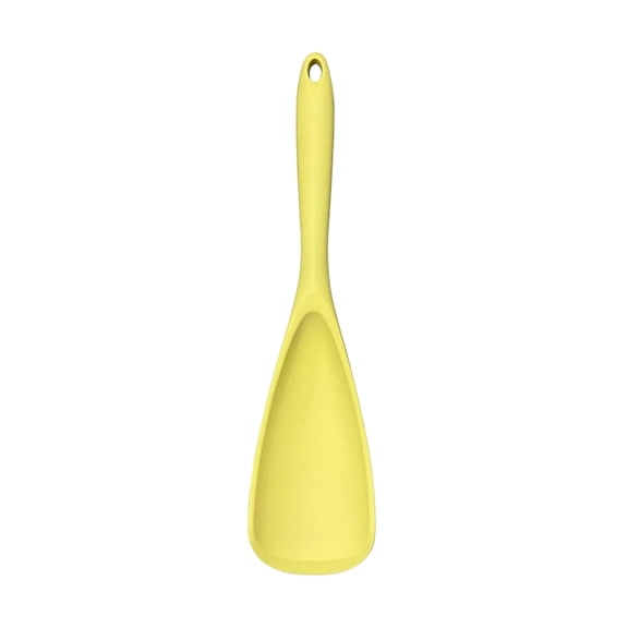 Multifunction Silicone Spoon Spatula for Cooking - Heat Resistant Cooking Spoon for Nonstick Cookware - Large Silicone Kitchen Spoon - Seamless Design(Yellow)