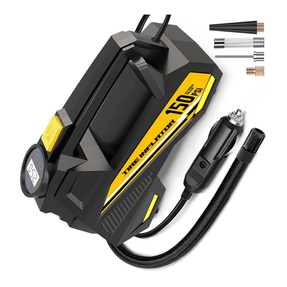 Multifunction Small Air Compressor with Night Illuminate Feature Car Accessory Digital Tire Inflator for Car Tires