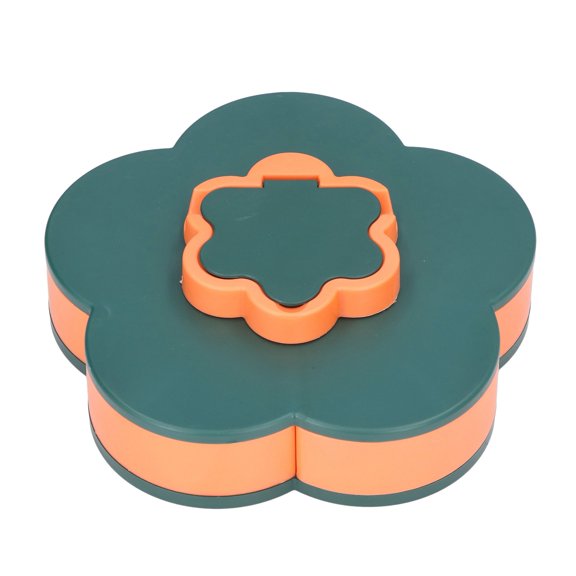 Multifunction Snack Storage Box, Large Capacity Monolayer Serving Tray Flower Dishes Shape Nut Candy Container for Home Dried Fruit Food Party Wedding Decoration (Single Layer)