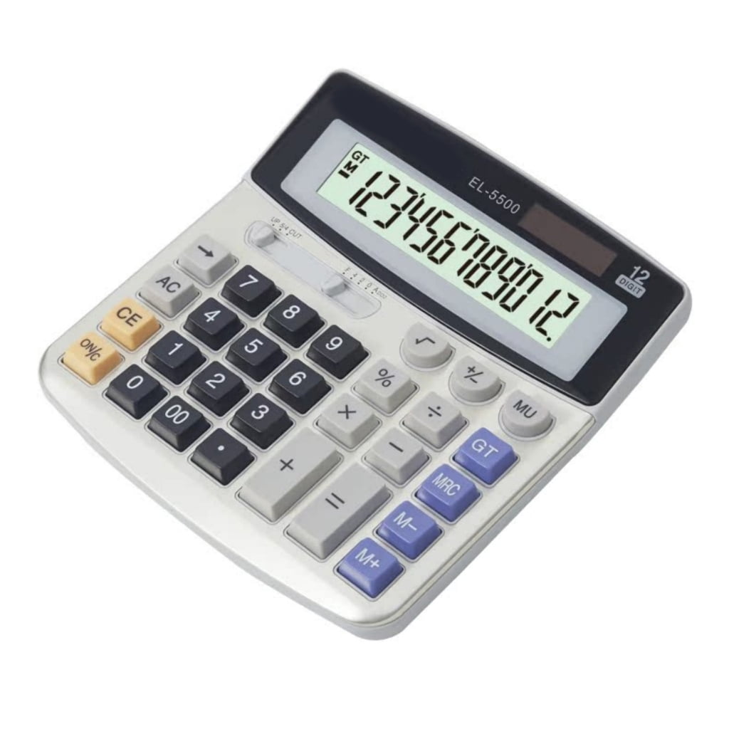 Multifunction Solar Powered Two Power 12 Digit LCD Display Calculator for Office School Home Use