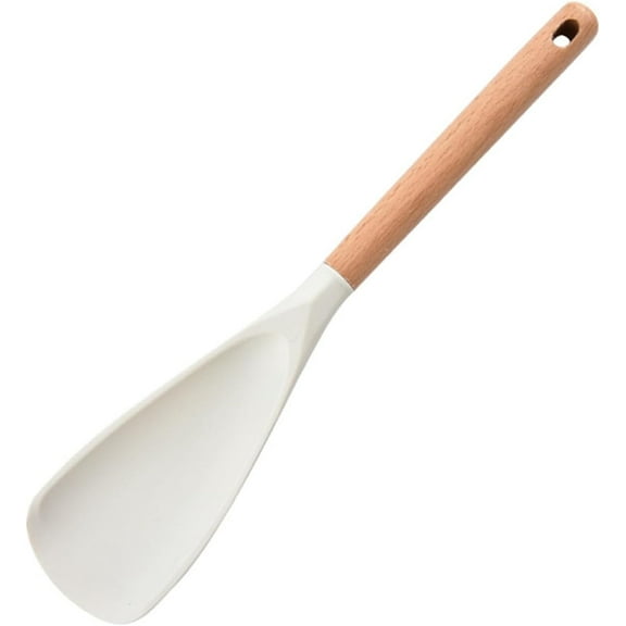 Multifunction Spatula Cooking Spoon, Multi Function Spatula Spoon, Silicone Cooking for Kitchen, 2 in 1 Multi Function Spoon, For Cook and Serving (White, S)