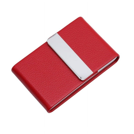 Multifunction Stainless Steel Cigarette Case PU Cigar Storage Box Tobacco Holder 1 PC Card Cases Smoking Accessories (red)