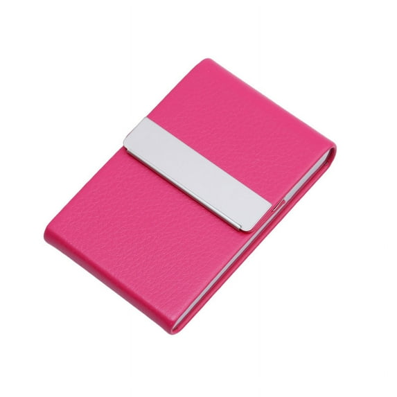 Multifunction Stainless Steel Cigarette Case PU Cigar Storage Box Tobacco Holder 1 PC Card Cases Smoking Accessories (rose red)