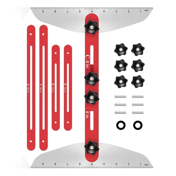 Multifunction Stair Treads Gauge Adjustable 10 to 53in Stair Treads Measuring Tool for Risers Stair Treads Template Tool