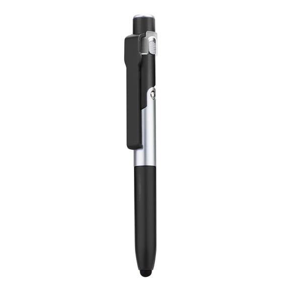Multifunction Stylus Pen,Touch Screen Ballpoint Pen with Led Light,Foldable Phone Holder Stand,Multi-Function Capacitive Pen,Foldable Touch Screen Stylus for Home,Office,Outdoor,Travel,Black