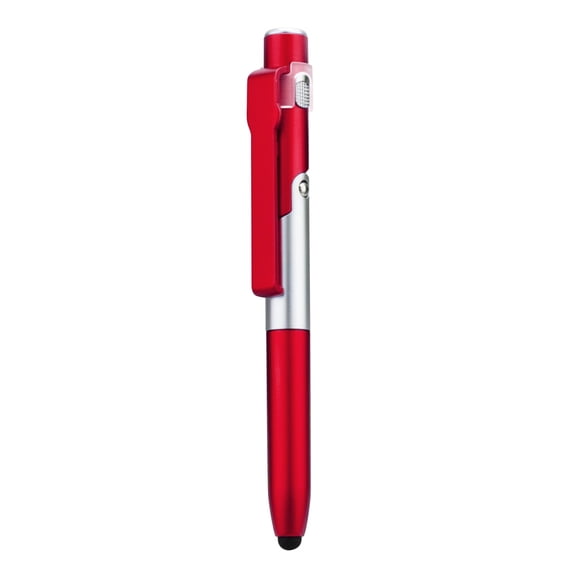 Multifunction Stylus Pen,Touch Screen Ballpoint Pen with Led Light,Foldable Phone Holder Stand,Multi-Function Capacitive Pen,Foldable Touch Screen Stylus for Home,Office,Outdoor,Travel,(Red,5.39 in)