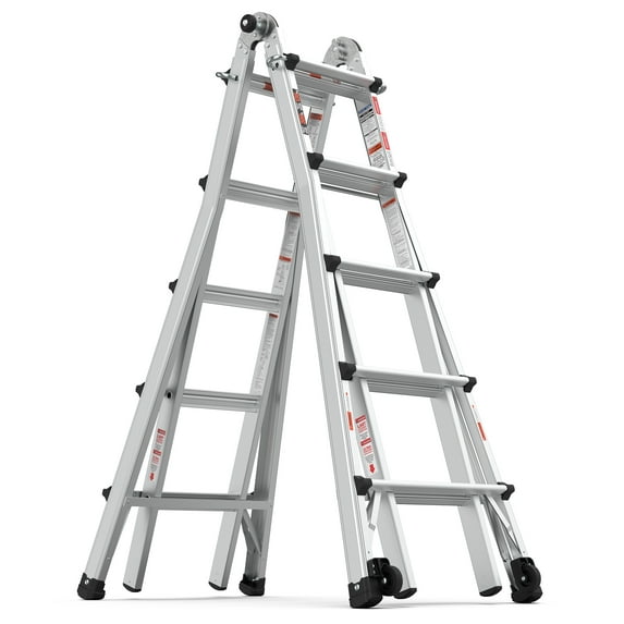 Multifunction Telescoping Ladder with 2 Wheels Extension Ladder with 300 Lbs Load Capacity for Stairs Home Indoor Outdoor Roof