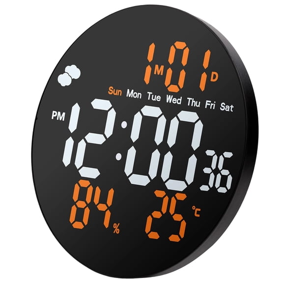Multifunction Timepiece Clock With Temperature Humidity Readings Double Programmable Alarms Automatic Brightness Control