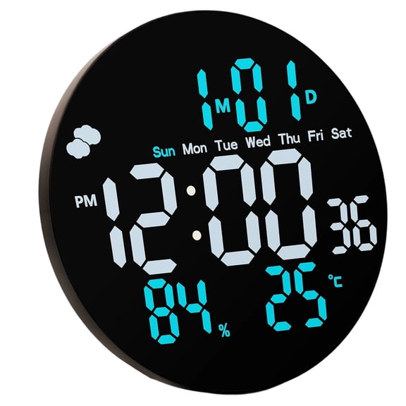 Multifunction Timepiece Clock With Temperature Humidity Readings Double Programmable Alarms Automatic Brightness Control