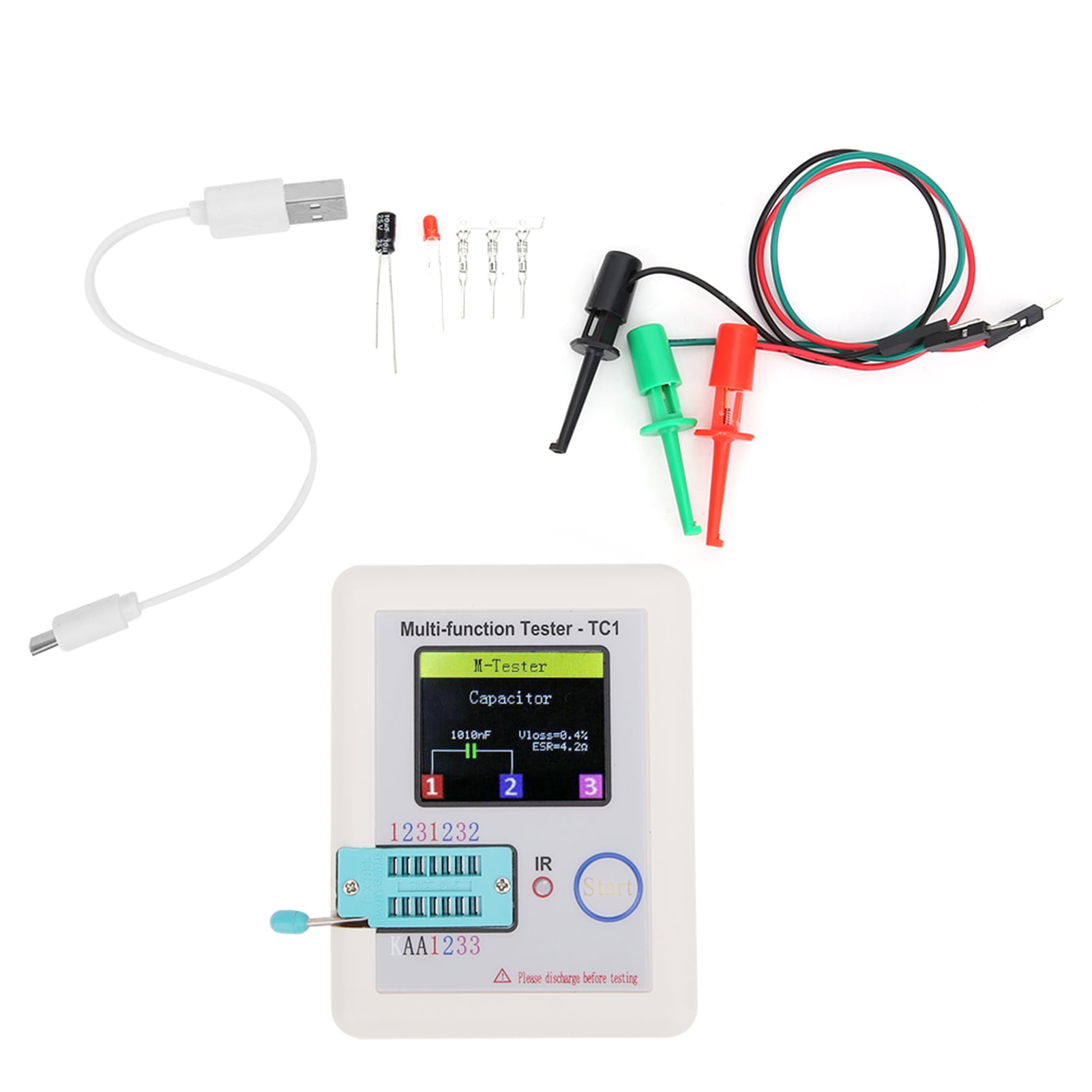 Multifunction Transistor Tester With 1.8in Tft Display Screen, LCR‑TC1